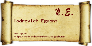 Modrovich Egmont névjegykártya